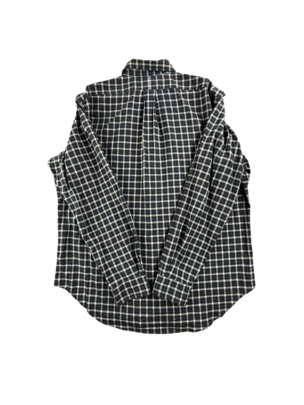 Vintage Polo Ralph Lauren Shirt Mens Large Green Check Button Up Long Sleeve Fit